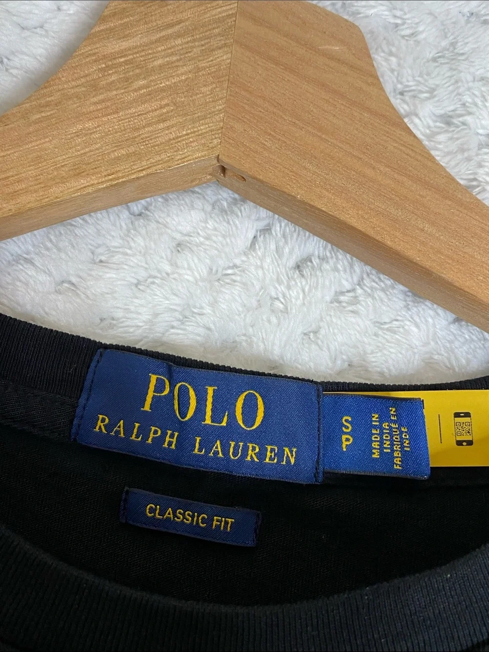 Polo by Ralph Lauren Black T-Shirt with Yellow Gold Lettering
